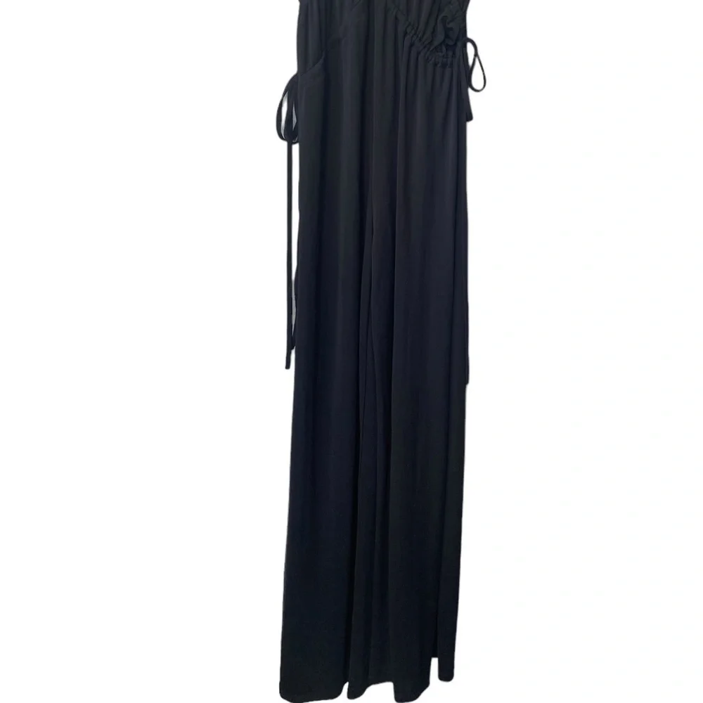 Zara Wide Leg Jumpsuit Size‎ S V Neck Slinky Rave Festival Club Party Strappy